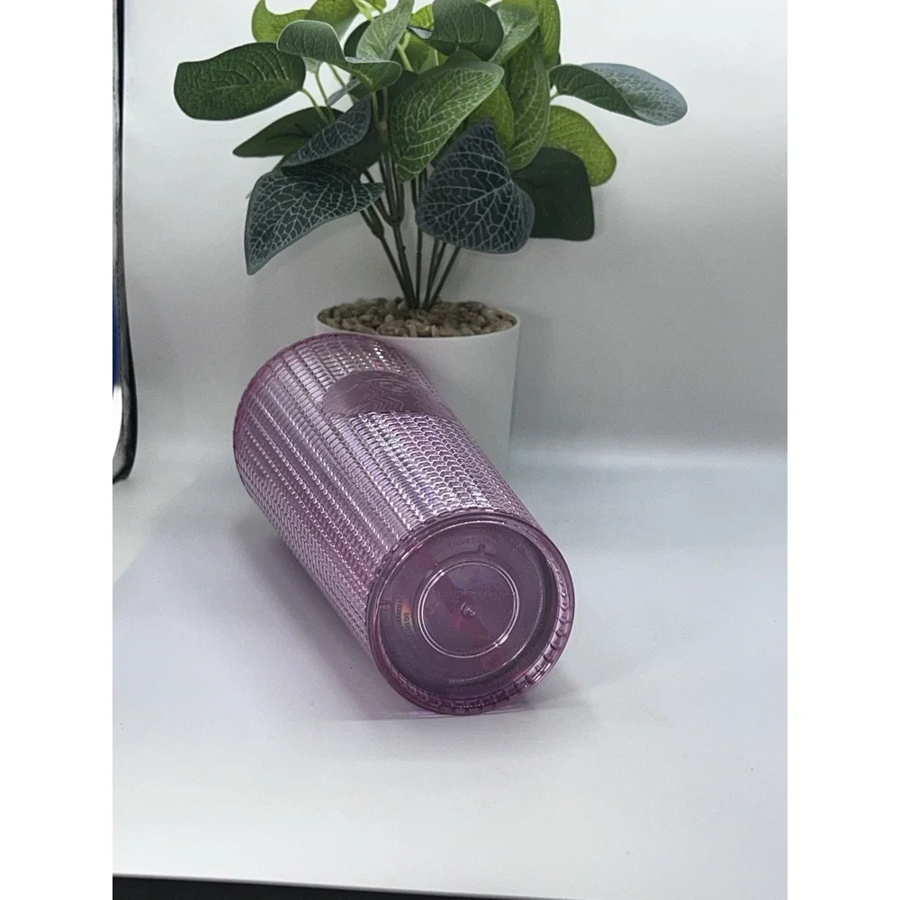 NEW! Starbucks 2020‎ Limited Edition VENTI 24oz Dark Pink Disco Tumbler W/Straw
